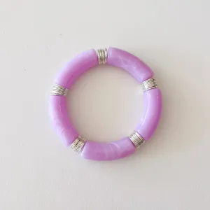 Acrylic   Silver Bamboo Bracelet: Lilac