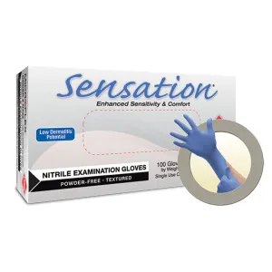 Ansell Microflex Sensation Powder-Free Nitrile Exam Gloves Glove Exam Nitrile Sensationpf Med 100/Bx 10Bx/Cs