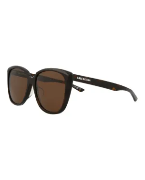 Balenciaga Square Rectangle Sunglasses Havana/Havana/Brown