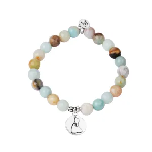 Block Island | Stone Beaded Charm Bracelet | Amazonite -Courage