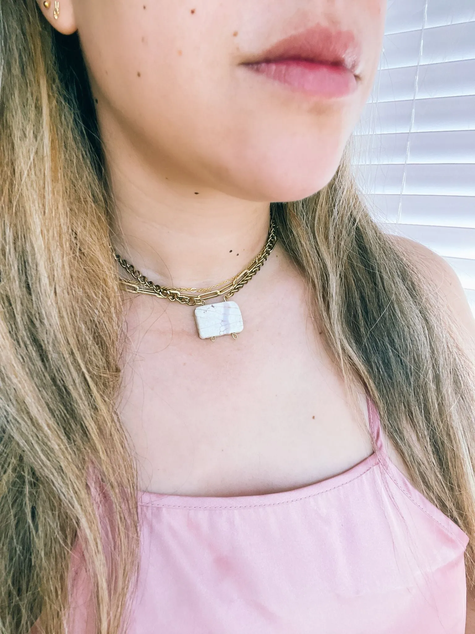 Butterfly Wing Stone Necklace