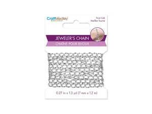 Chain Curb 7x5mm Links Silver 1.2m