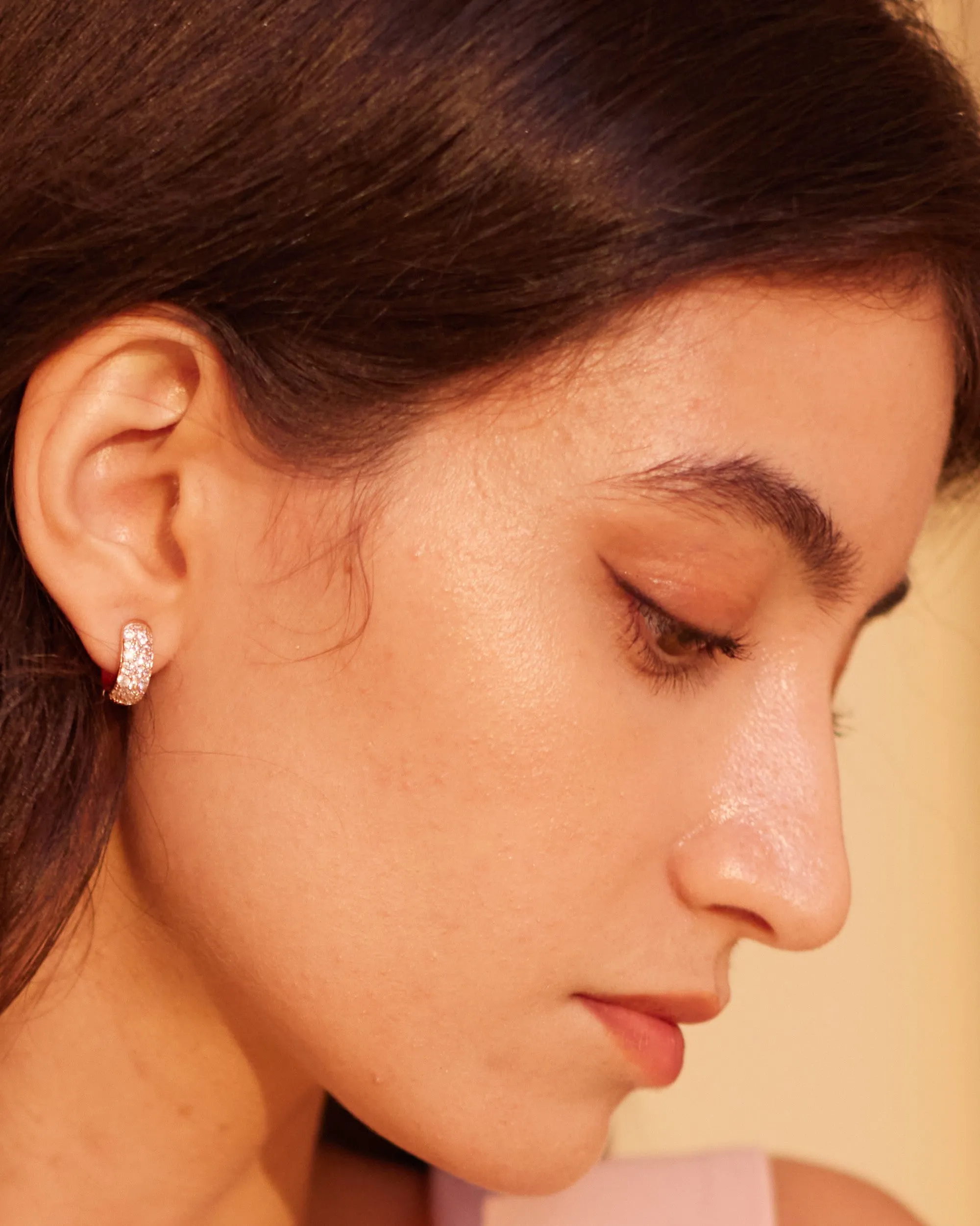 Clio Silver Studded Mini Hoops