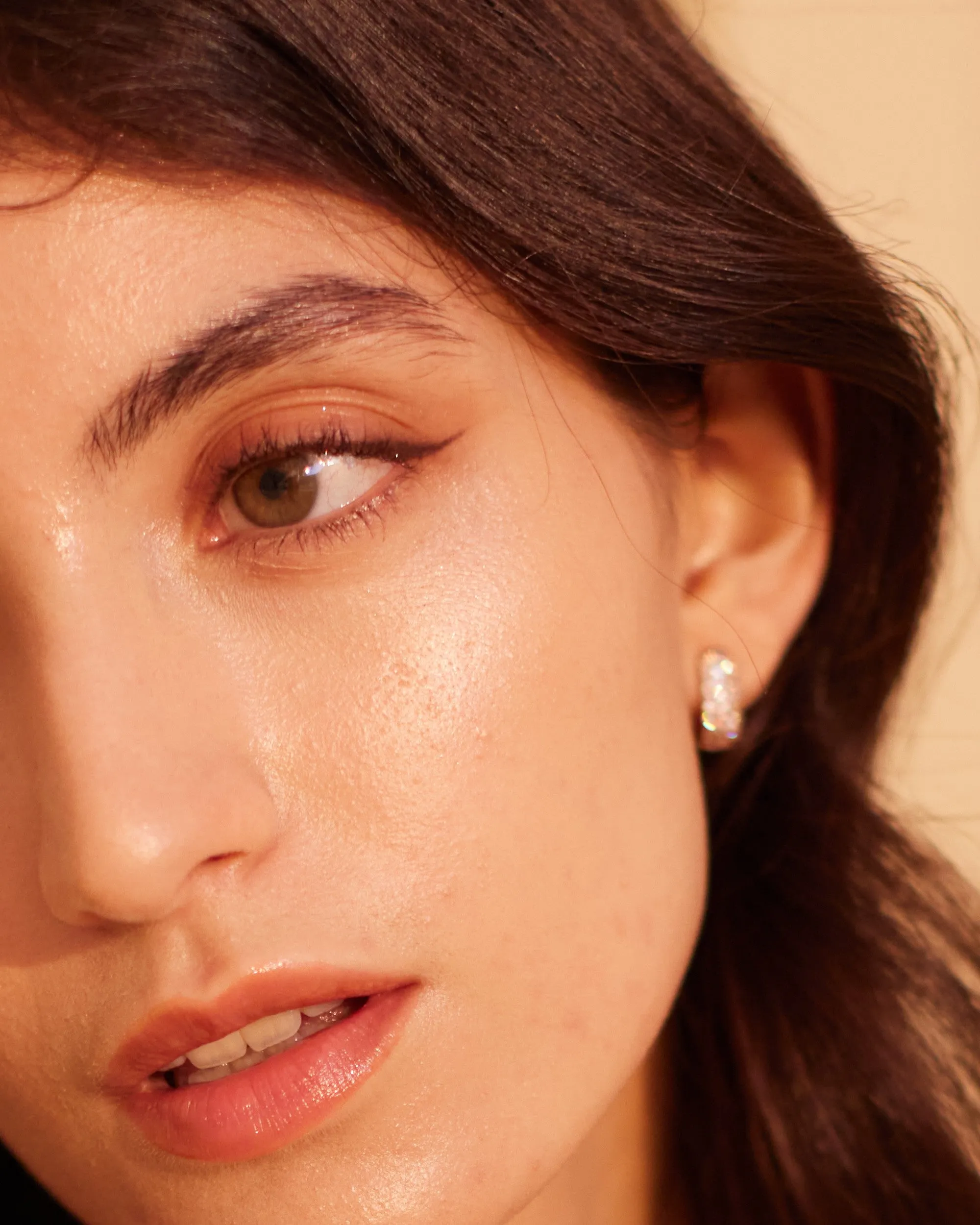 Clio Silver Studded Mini Hoops