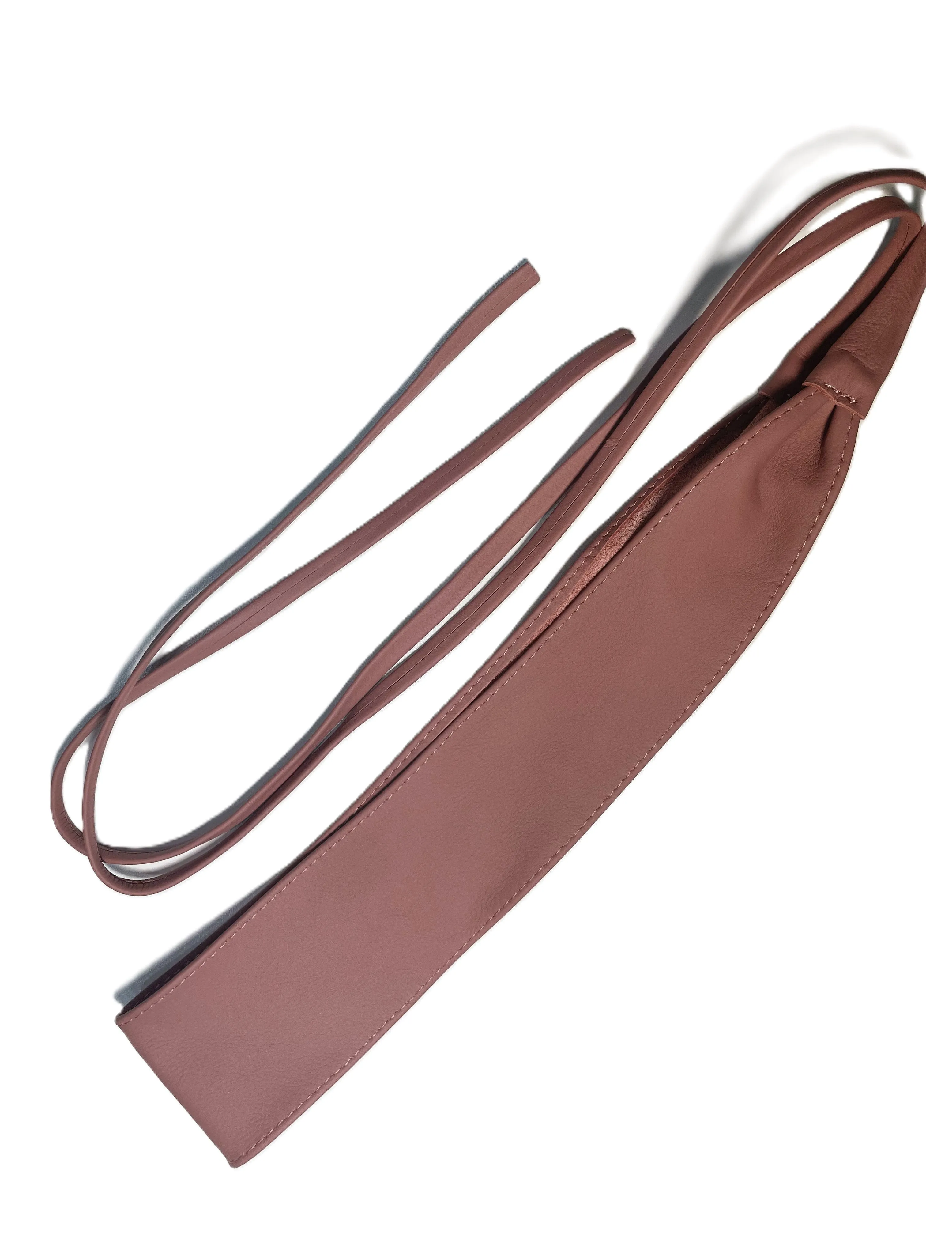 Dusky Pink Obi belt soft genuine leather wrap belt | Wide waist belt in genuine leather | Genunine leather wrap around boho dress belt