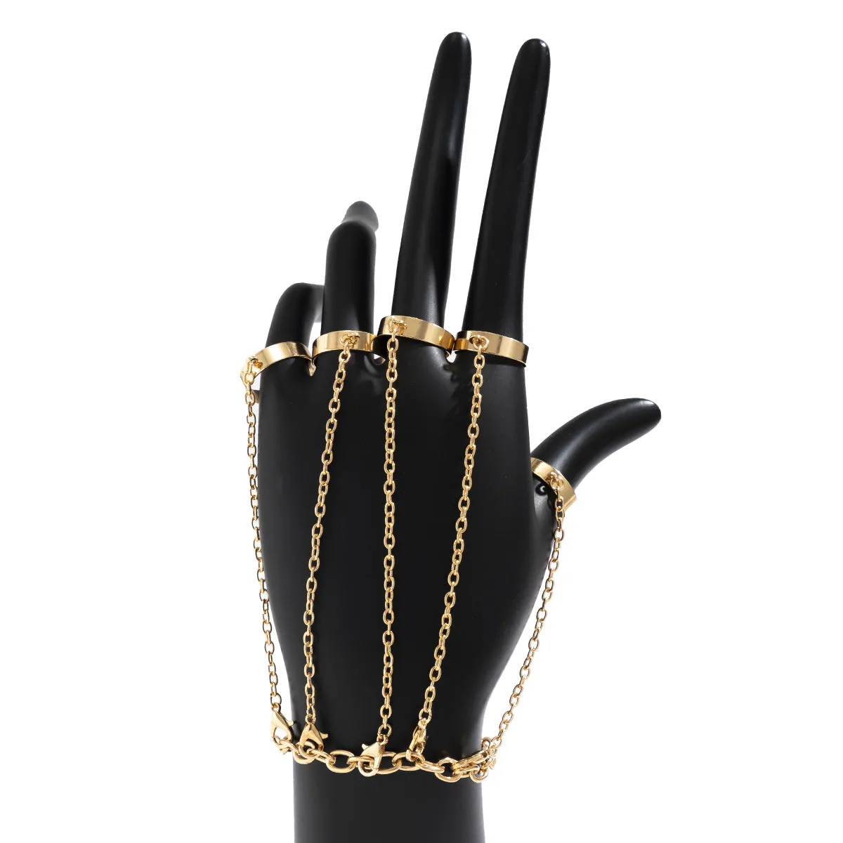European And American Retro Sweet Cool Dark Single Bracelet Punk Metal Cross Chain Mitten-type Bracelet Women