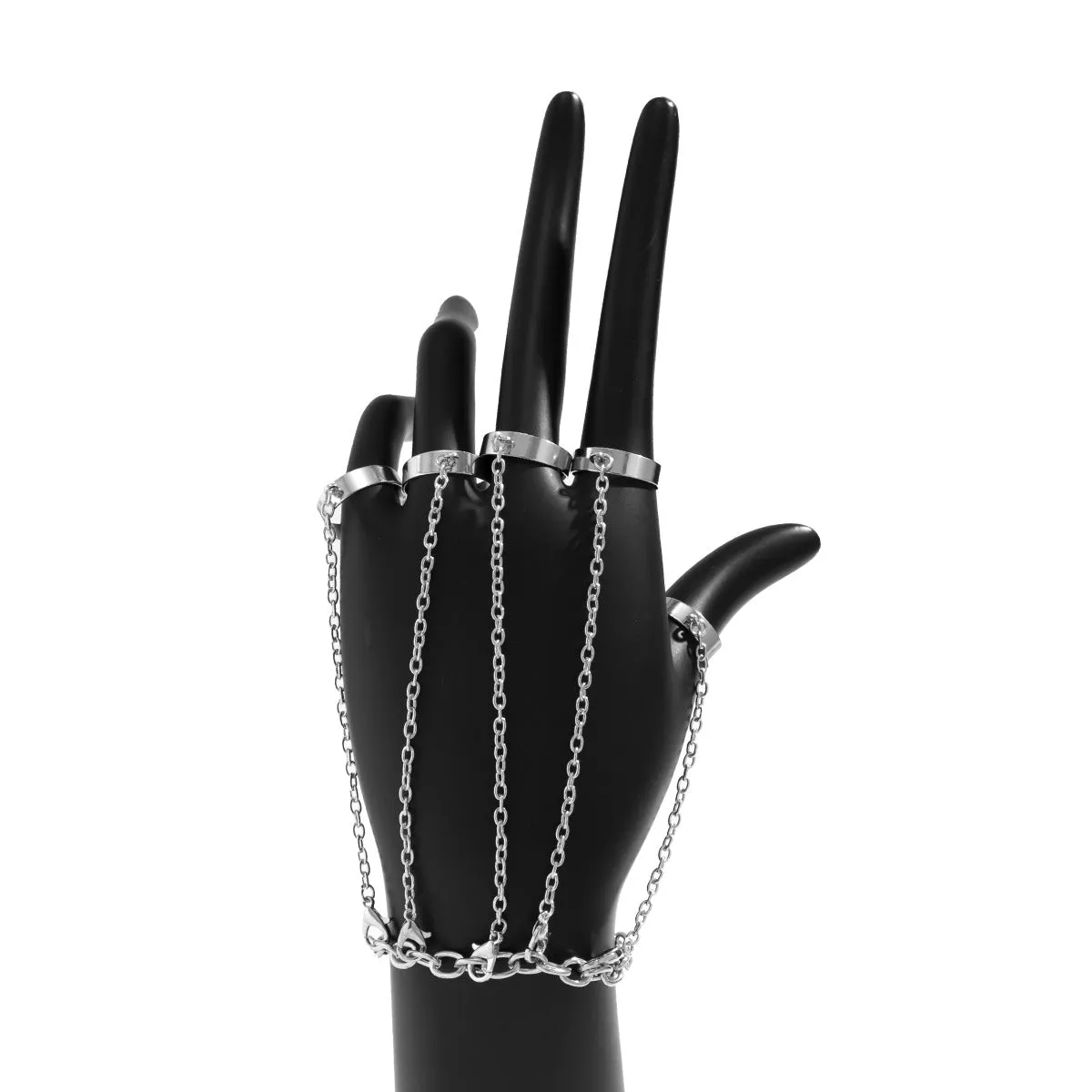 European And American Retro Sweet Cool Dark Single Bracelet Punk Metal Cross Chain Mitten-type Bracelet Women