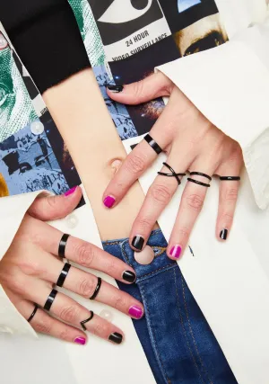 Flanger Black Layered Ring Set