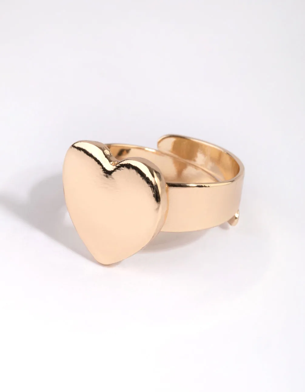 Gold Heart Signet Ring