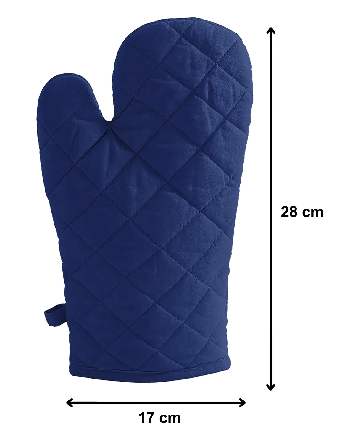 Heart Home Cotton Microwave Oven Mitten/Gloves for Microwave, Set of 2 (Blue), Standard (HS_37_HEARTH020601)