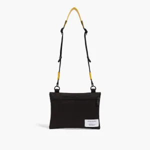 Hilo Upcycled Sacoche - Recycled Poly - Black / Cotton Zig Zag with Yellow Shoulder/ Black Webbing