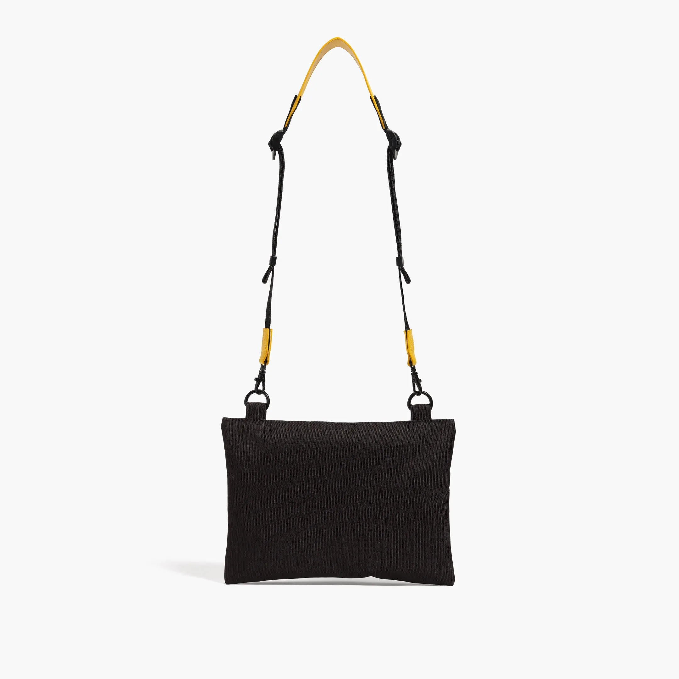 Hilo Upcycled Sacoche - Recycled Poly - Black / Cotton Zig Zag with Yellow Shoulder/ Black Webbing