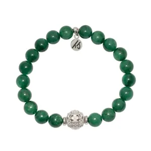 Hydrangea Collection- Green Kyanite Bracelet with Sterling Silver Hydrangea Bead