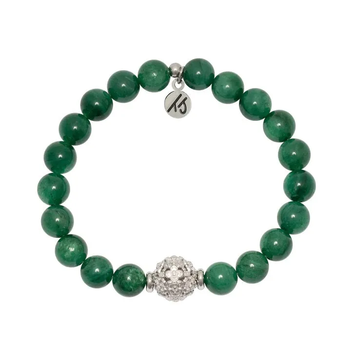 Hydrangea Collection- Green Kyanite Bracelet with Sterling Silver Hydrangea Bead