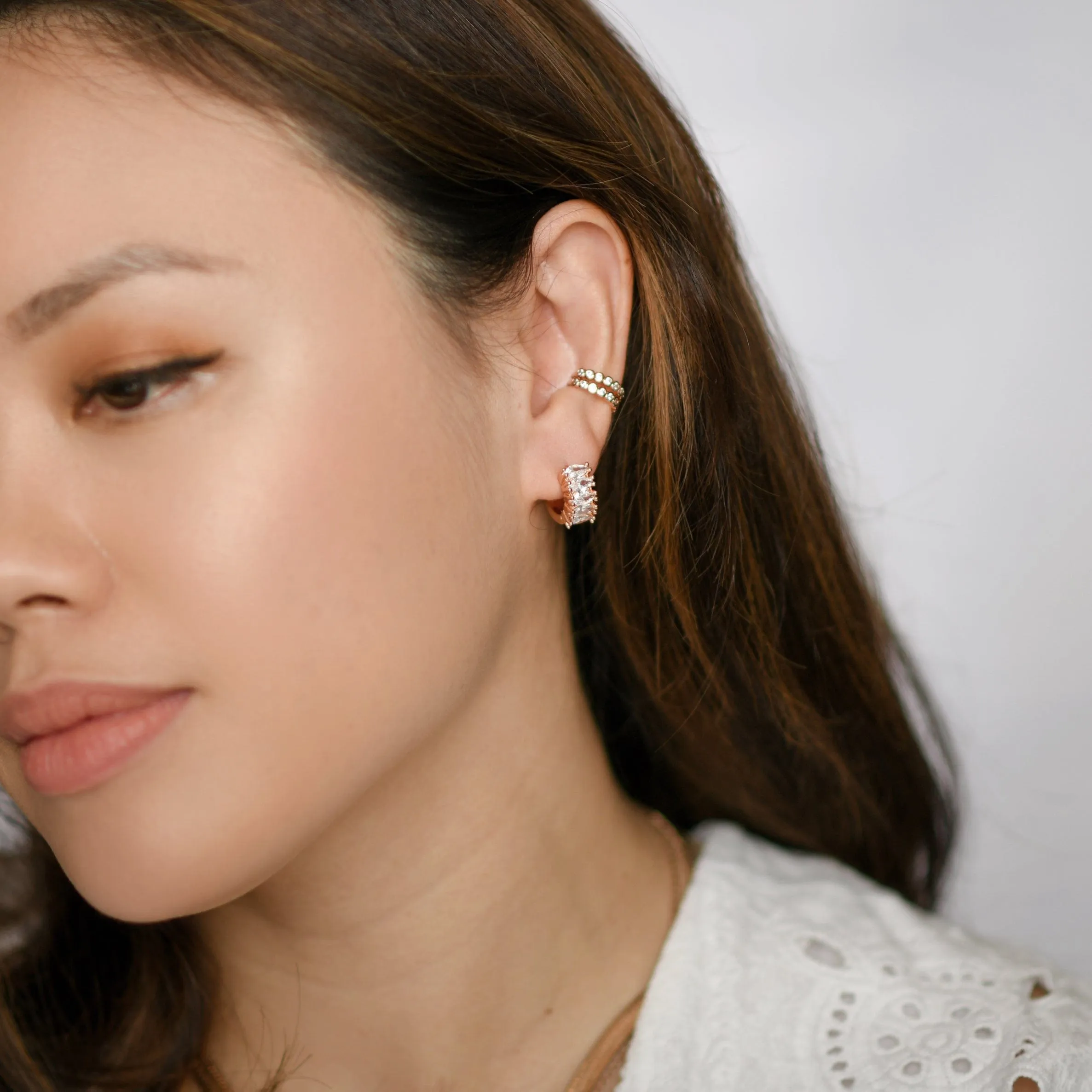 Jada Hoop | White Rose Gold