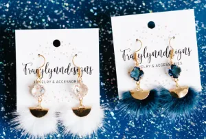 #L745 Glam Earrings (Navy) (PREORDER)