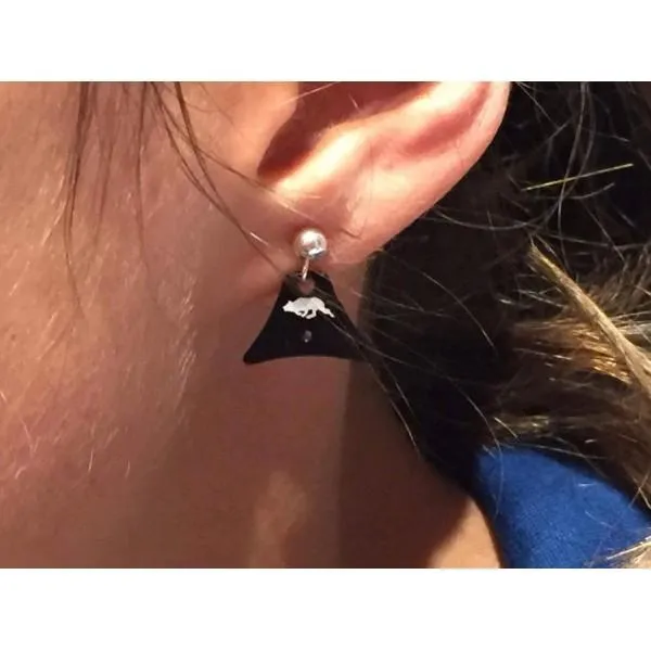 Logan A1 Black Whistle Charm Earrings