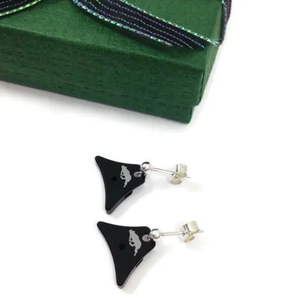 Logan A1 Black Whistle Charm Earrings
