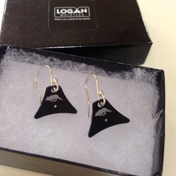 Logan A1 Black Whistle Charm Earrings