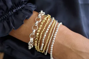 Macau Gold & Silver 6 Layered Bracelet Stack