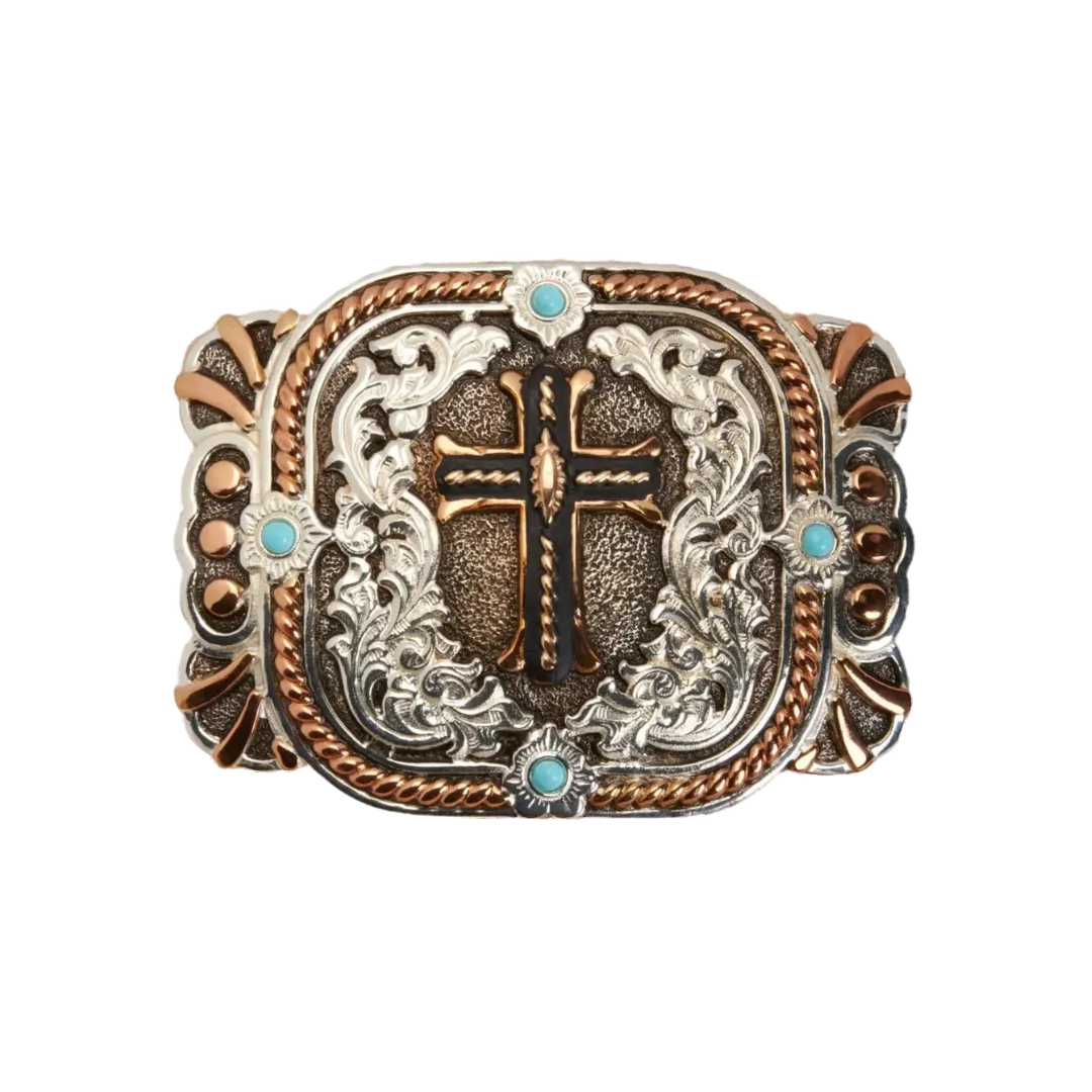 M&F Women's Western Rectangular Cross Belt Buckle