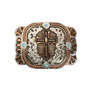 M&F Women's Western Rectangular Cross Belt Buckle