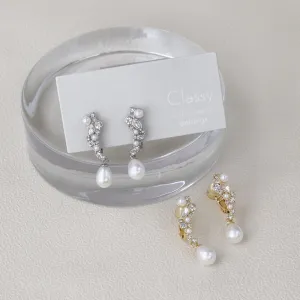 Mixed Ornate Pearl Drop Clip Ons