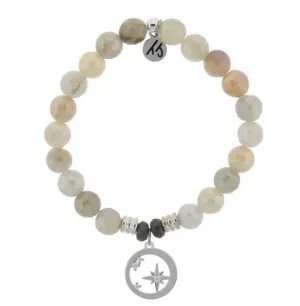 Moonstone Bracelet with What is Meant to Be Sterling Silver Charm