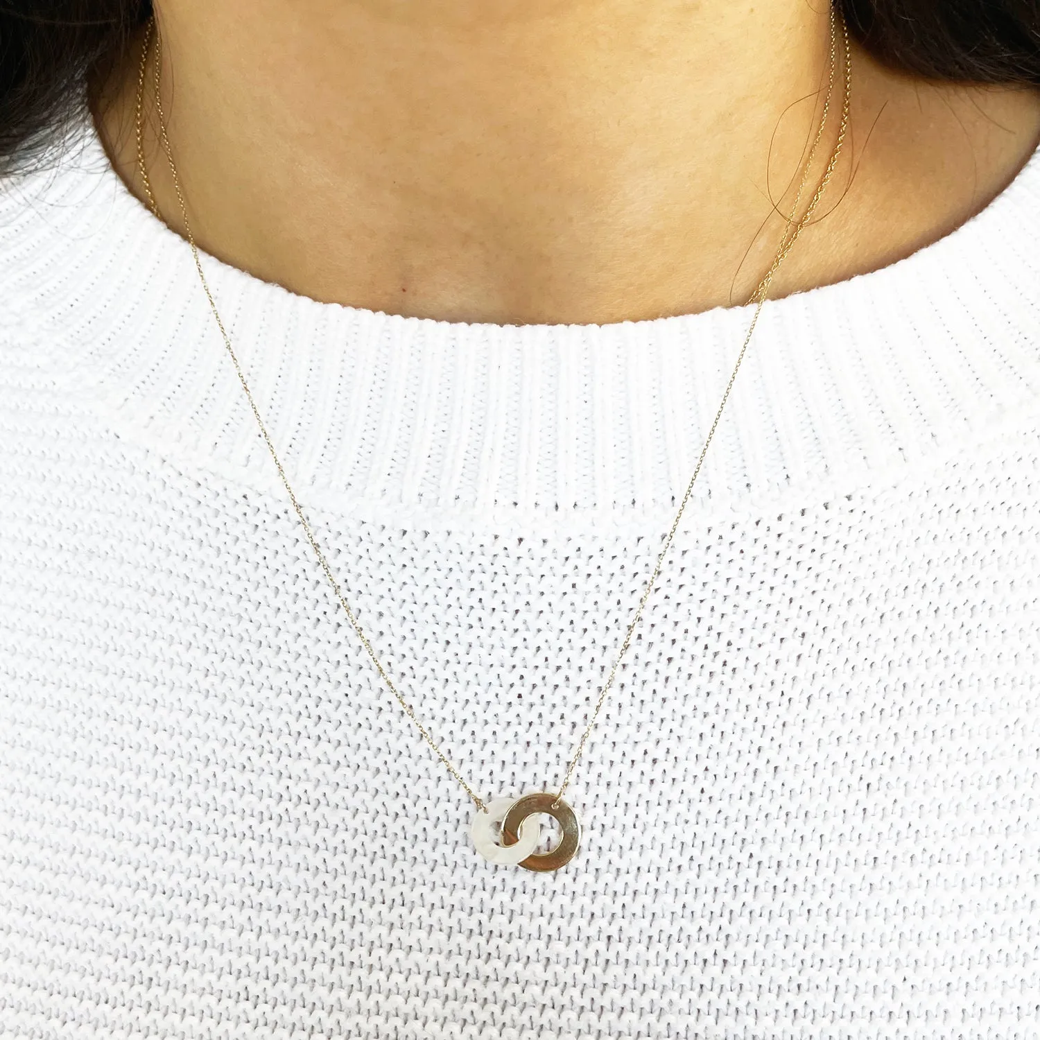 Mother of Pearl and Gold Infinity Necklace