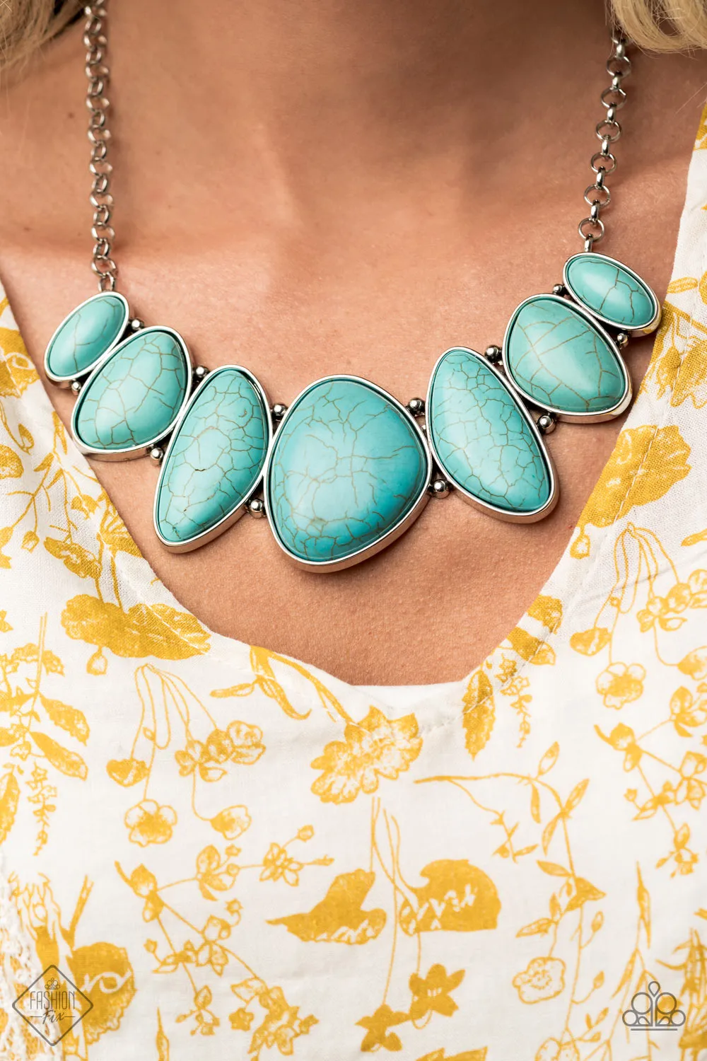 Paparazzi Necklace ~ Primitive - Blue - Fashion Fix Sept 2020