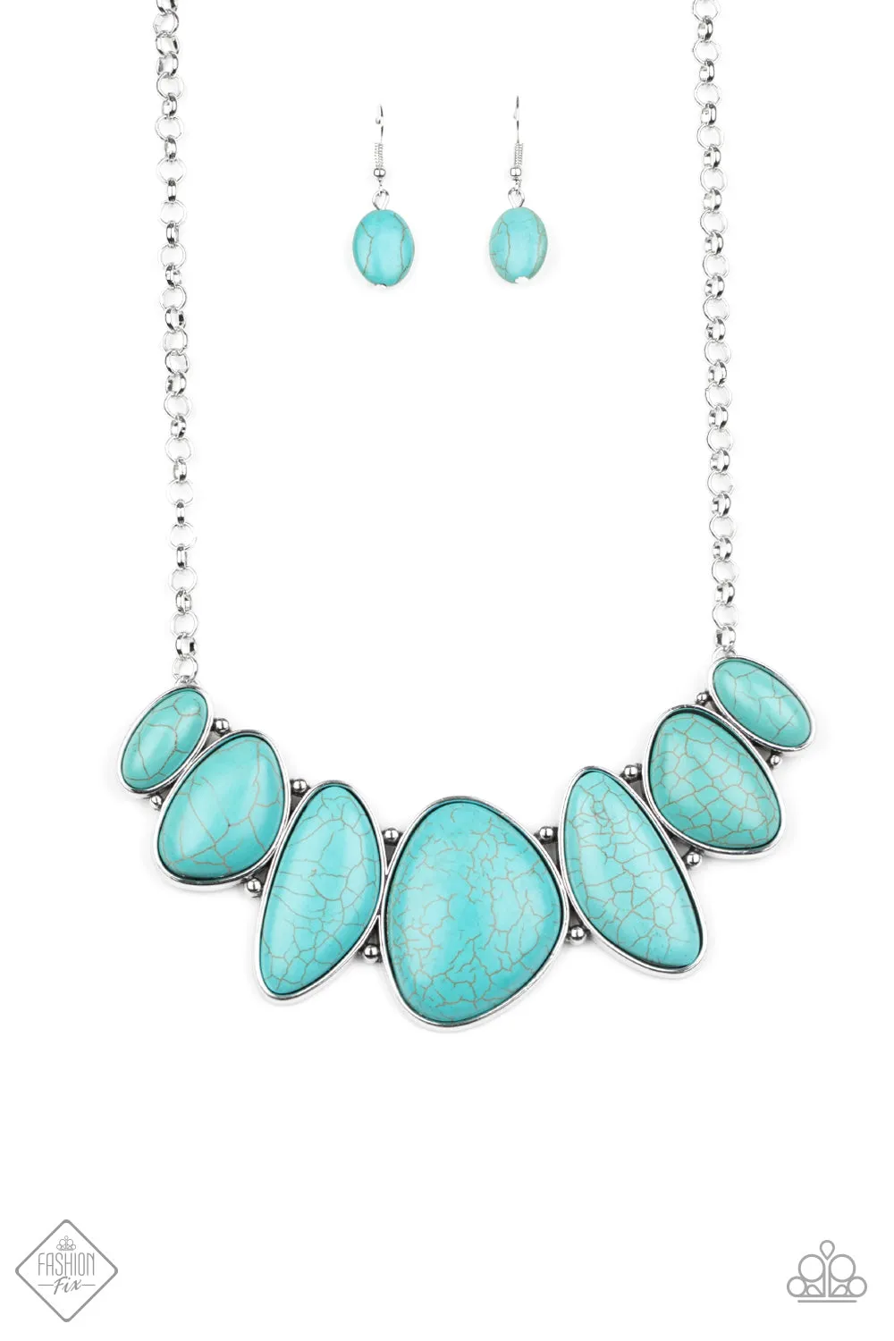 Paparazzi Necklace ~ Primitive - Blue - Fashion Fix Sept 2020
