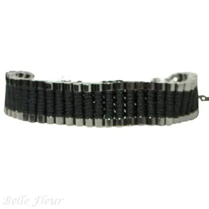 Rose Gonzales "Tori" Drama Collection Woven Bracelet in Black