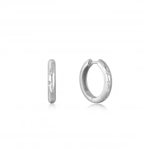 Silver Scattered Stars Hoop Earrings E034-06H