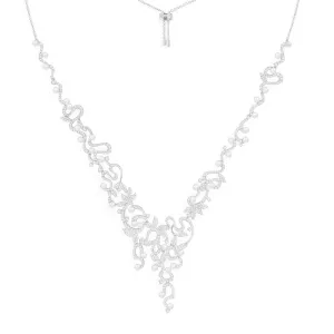 Statement Flower Adjustable Necklace with Pearls