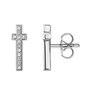 Stud Cross Diamond Earrings