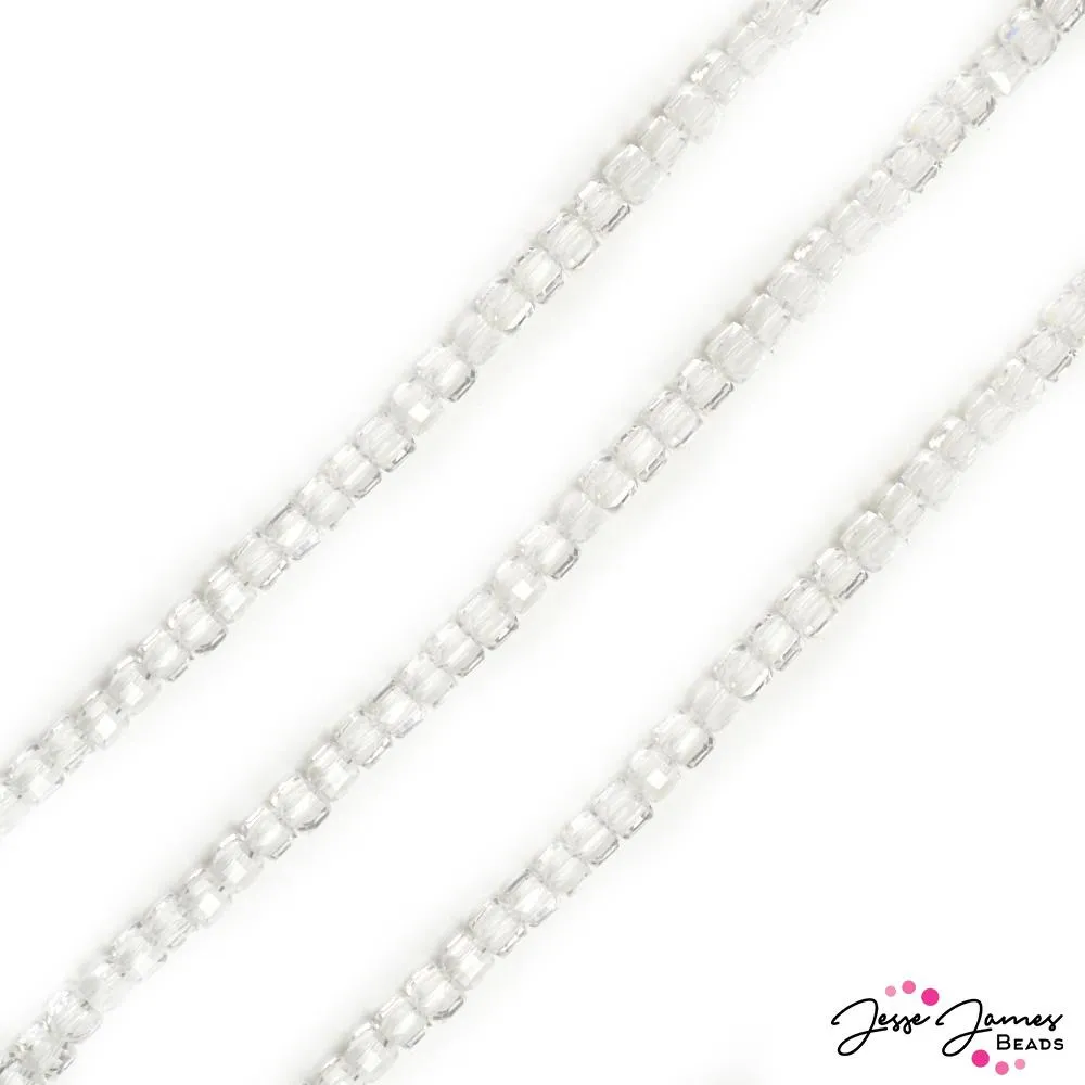 Thunder Polish Glass Strand in 4MM Crystal Cube