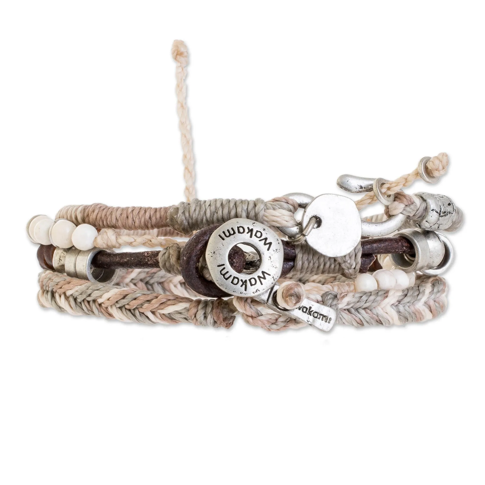 Unisex Beige Macrame Bracelets (Set of 4) - Maya Highlands | NOVICA