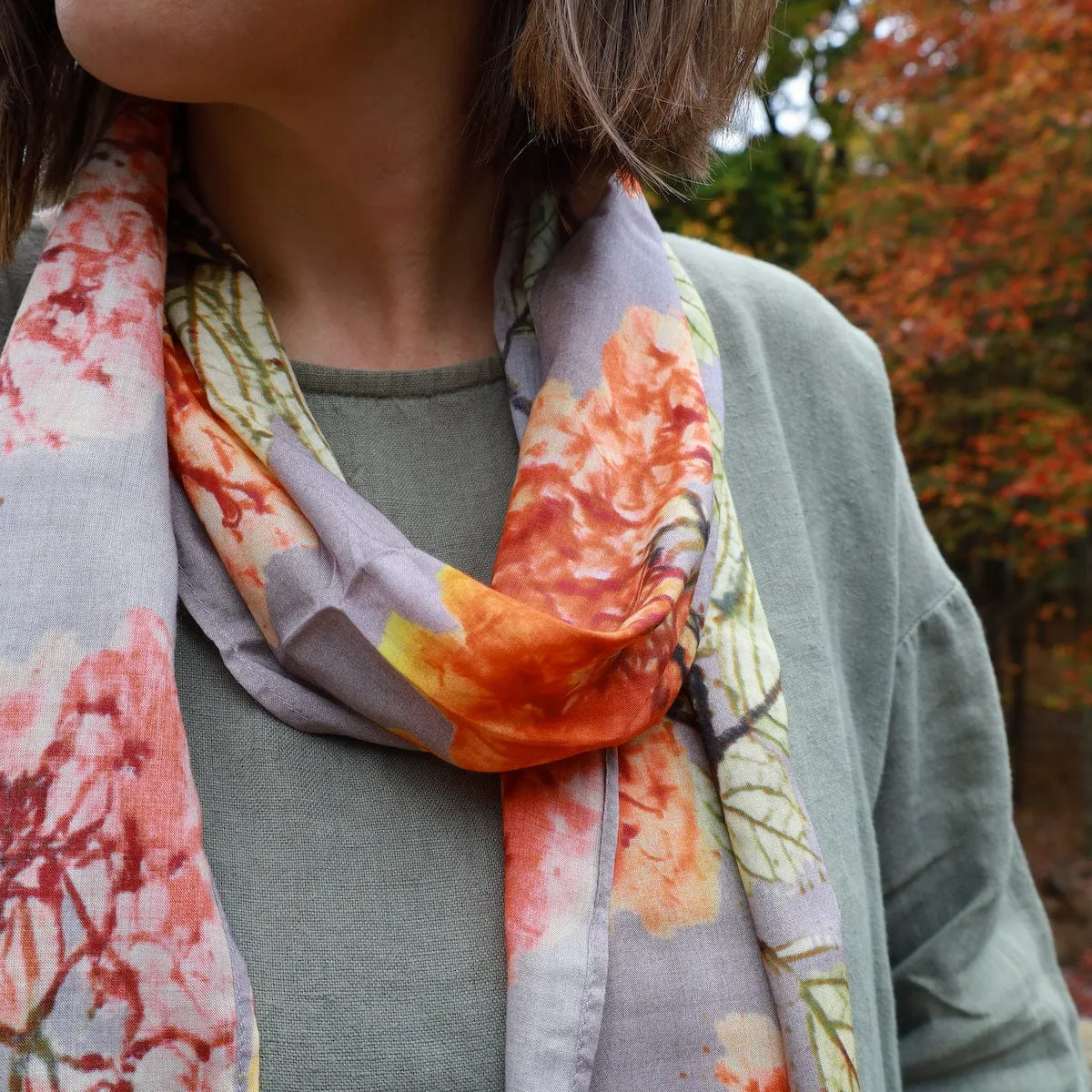 Victorian Hydrangea Cotton Scarf